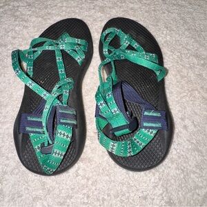 Chaco Green and Black Sandals Size 7
